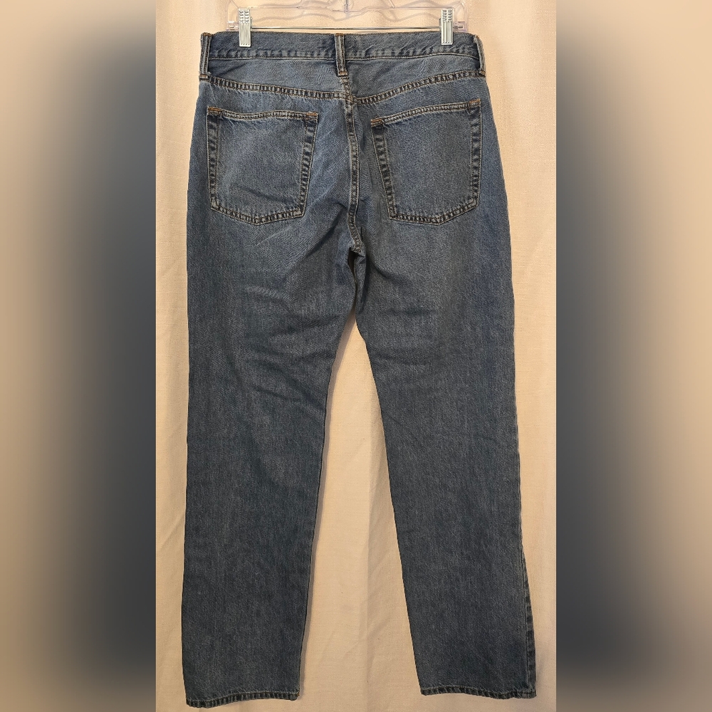 GAP Men's 34x34 Relaxed Straight Jeans in Classic Blue Casual Denim - Picture 4 of 6